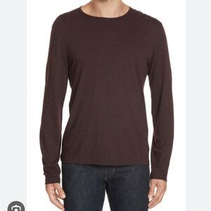 John varvatos stretch melange  long sleeve t shirt in port xl